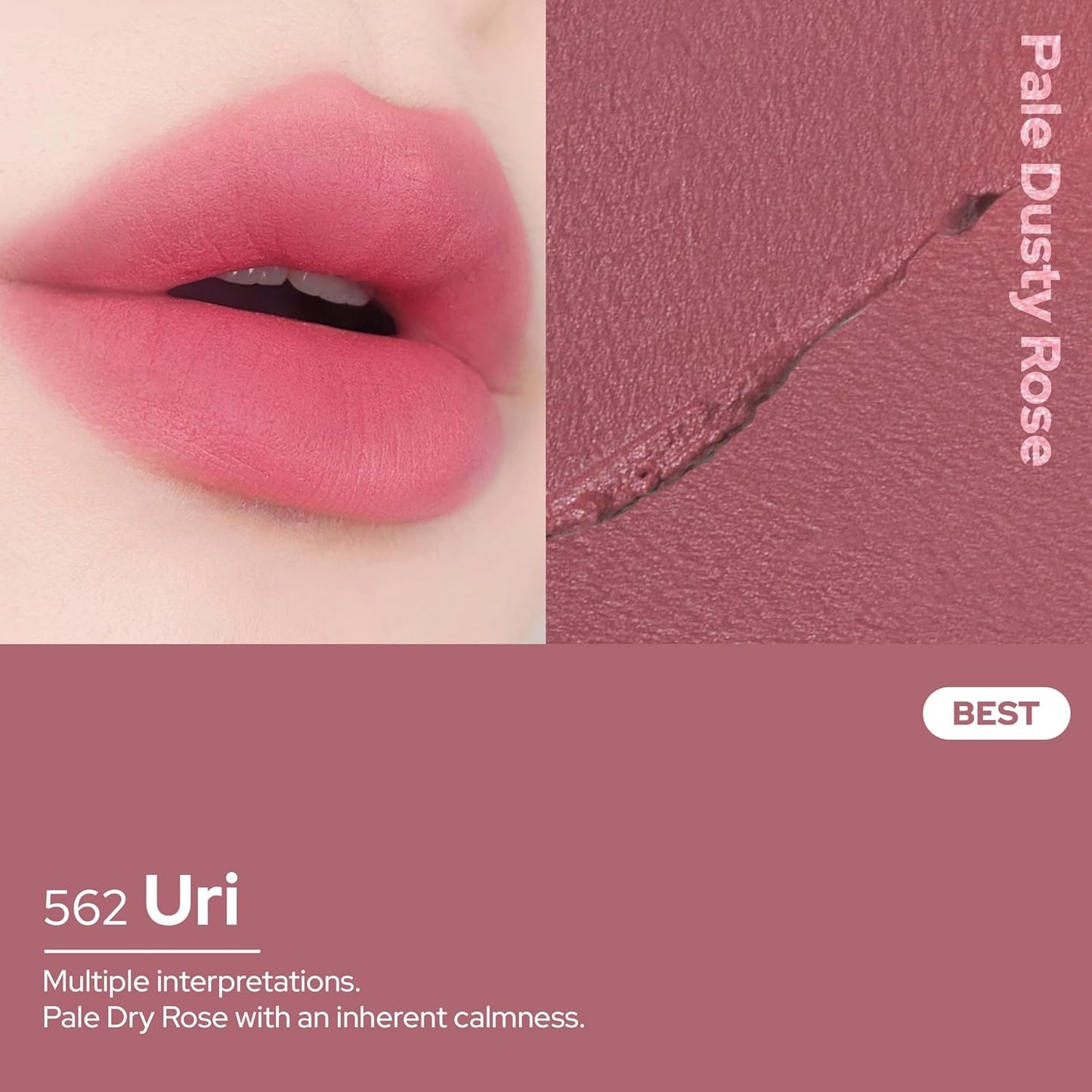 Unseen Blur Lip Tint Long-Lasting Stain, Blendable 3.2g (562 Uri, 0.11 Ounce (Pack of 1))