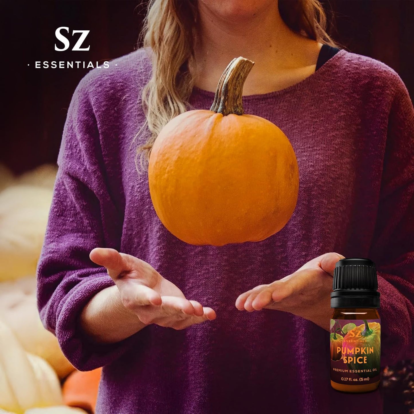 Pumpkin Spice Essential Oil Blend for Diffuser and Humidifier - 100% Pure and Natural - Rich Pumpkin Spice Scent, with Fruity and Spicy Overtones - Vegan - 0.17 floz (5 mL)
