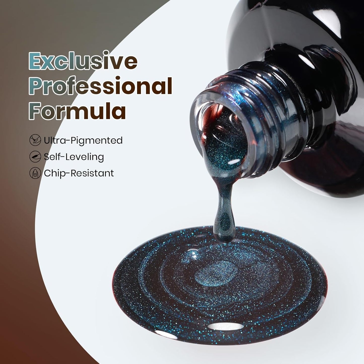 Beetles Brown Cat Eye Gel Nail Polish - Aurora Mocha Cat Eye Gel Polish, 15ML Blue Powder Brown Glitter Fall Gel Polish Magnetic Shimmer Effect Soak Off UV Nail Art Design Manicure Gifts for Women