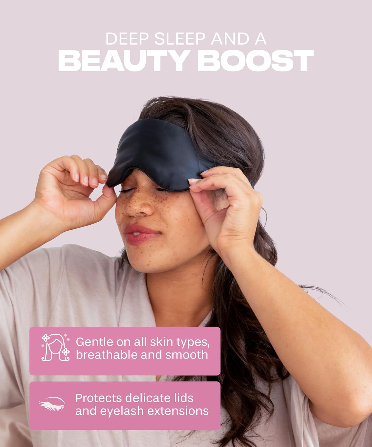 SUNDAYSILKS™ Exclusive Mulberry Silk Sleep Mask | Soft Eye Covers, Blackout Sleeping Mask for Women & Men | Silk Eye Mask for Sleep, Travel, and Relaxation | Antifaz para Dormir [Midnight Blue]