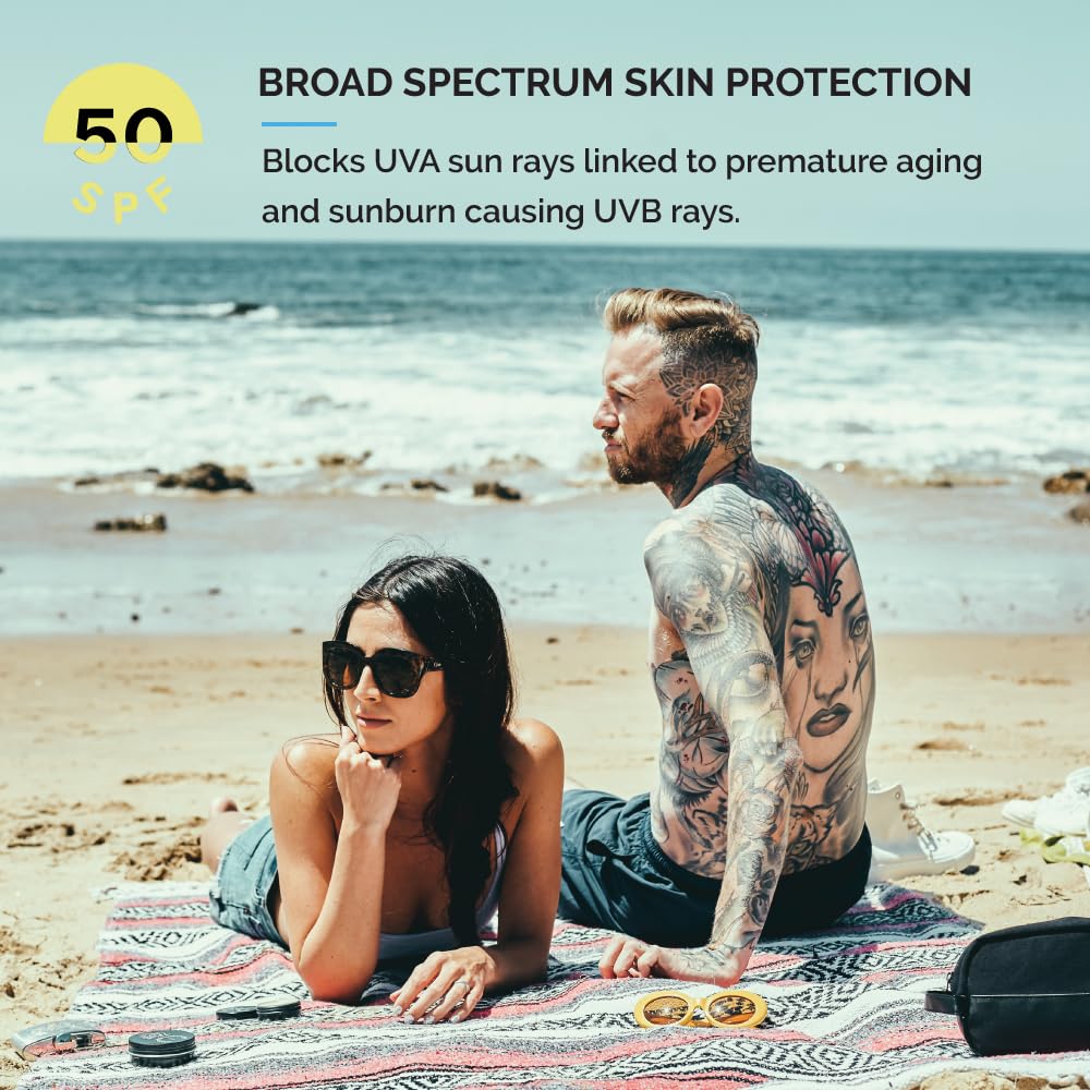 ZEUS Men's Daily Defense SPF50 Face Moisturizer for Men, Natural & Organic, Zinc Oxide Face Moisturizing Mineral Sunscreen, Hydrates & Protects Skin Against Harmful UV Rays (Made in USA)