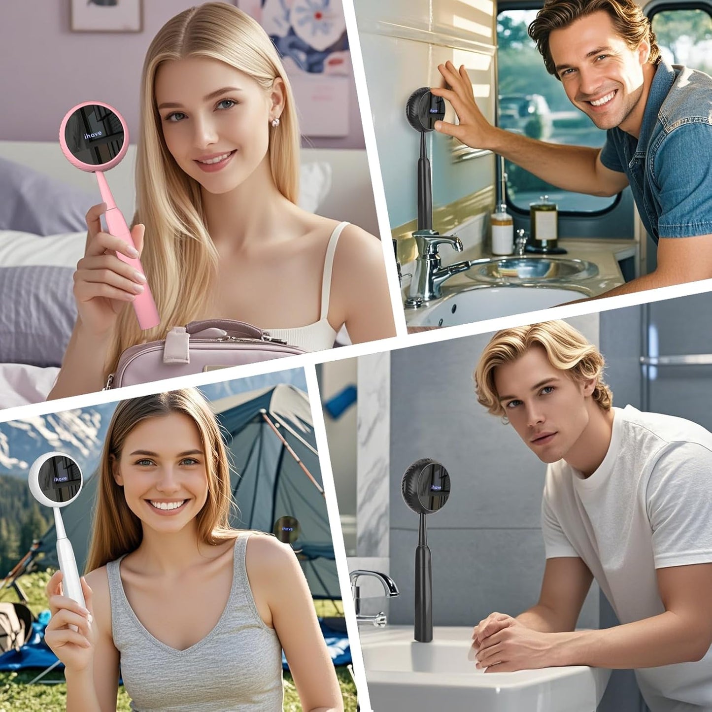 iHave Toothbrush Sanitizer – Wall-Mounted UV Toothbrush Holders for Bathrooms, Stylish Bathroom Accessories and Bathroom Decor for Home & RV, Travel Essentials, Cool Gadgets (White)