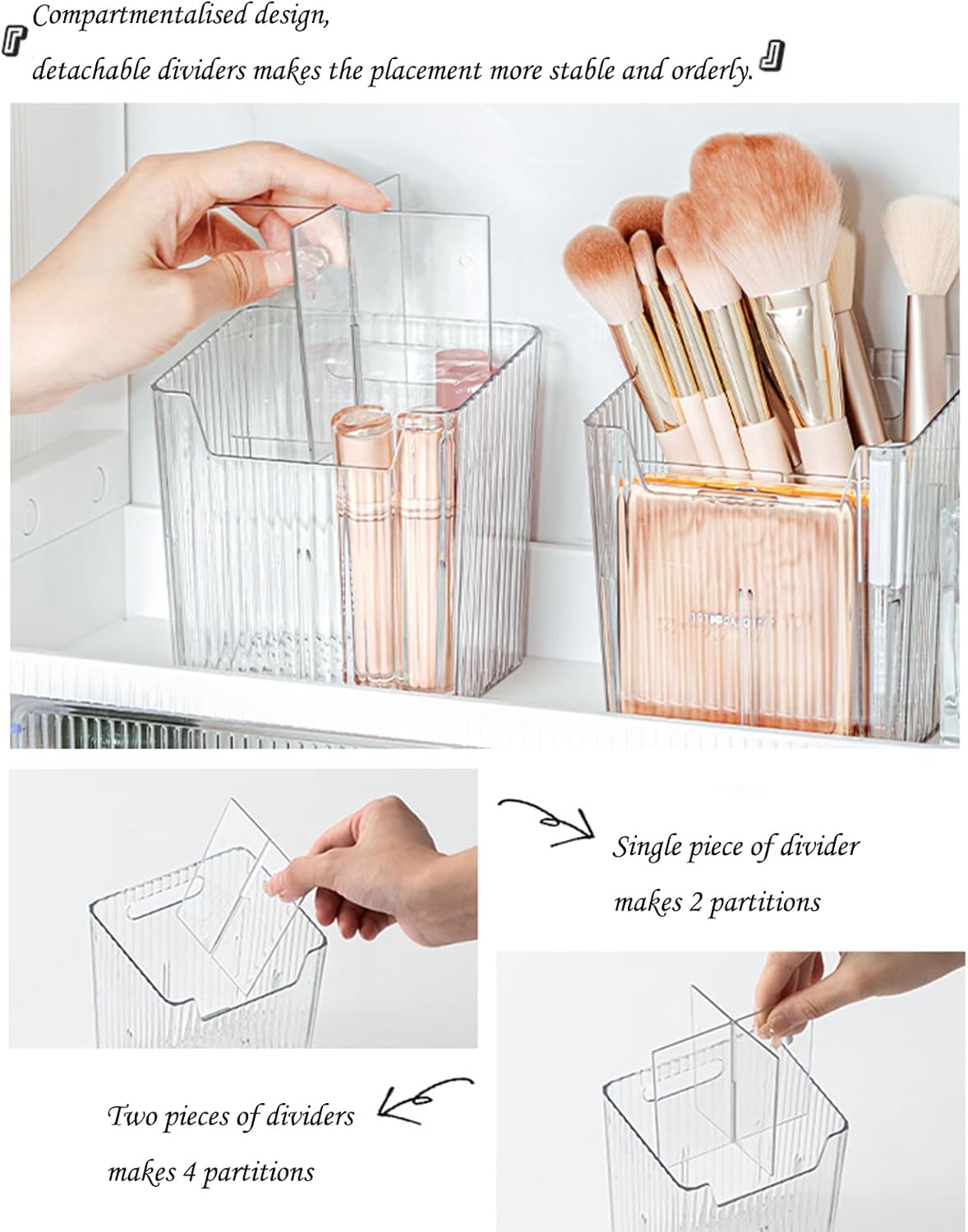 Set Of 2 Storage Organizer Bins Wall Mounted Shower Caddy, Bathroom shelves Stackable Clear Plastic Toothbrush Holder Adhesive Hanging Bin for Bathroom, Kitchen, Cabinet, Shower BPA Free Small (Green)