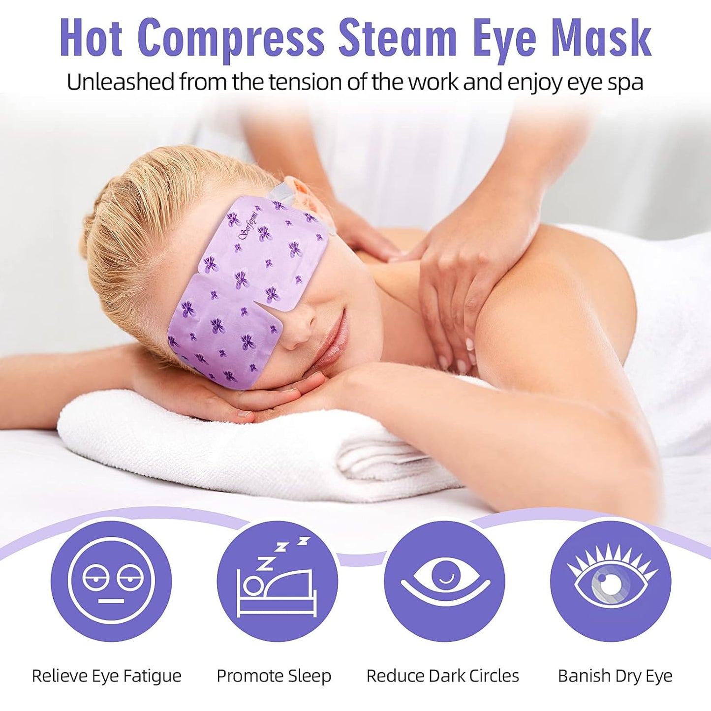 Serfeymi 16 Packs Steam Eye Masks for Sleeping, Self Heating Warm Eye Mask, Eye Mask Skincare Disposable Eye SPA Heated Eye Mask for Gifts for Mother's Day -Lavender(8PCS)+ Chamomile(8PCS)