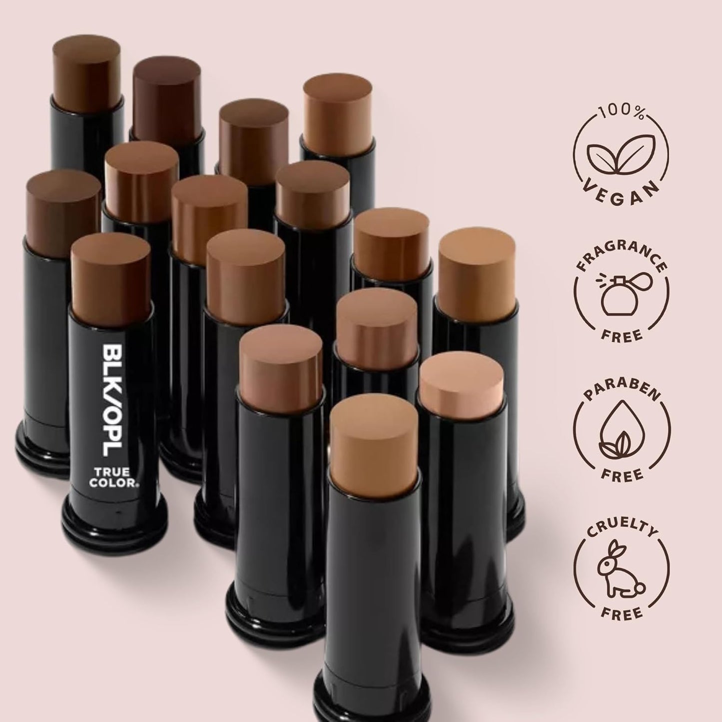 BLK/OPL Skin Perfecting Foundation Stick, SPF 15 Buildable & Blendable Face Foundation Makeup with Matte Finish - Full Coverage, Color Correcting & Sculpting - Hypoallergenic (Truly Topaz)