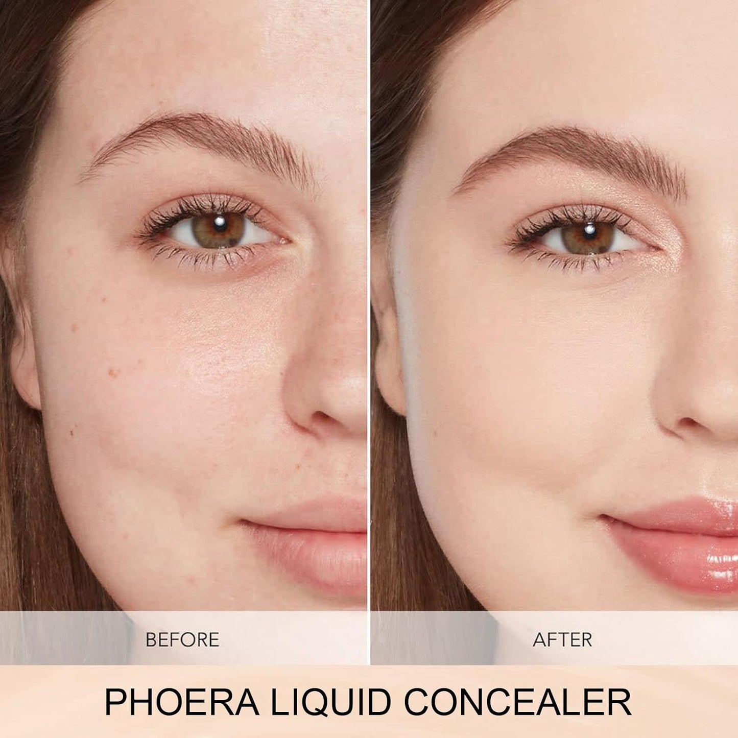 PHOERA Foundation Full Coverage,PHOERA Concealer Lightweight Full Coverage,PHOERA Makeup Long Lasting Wrinkles Matte Natural Finish for a Flawless Complexion(101 Porcelain+101#LIGHT)