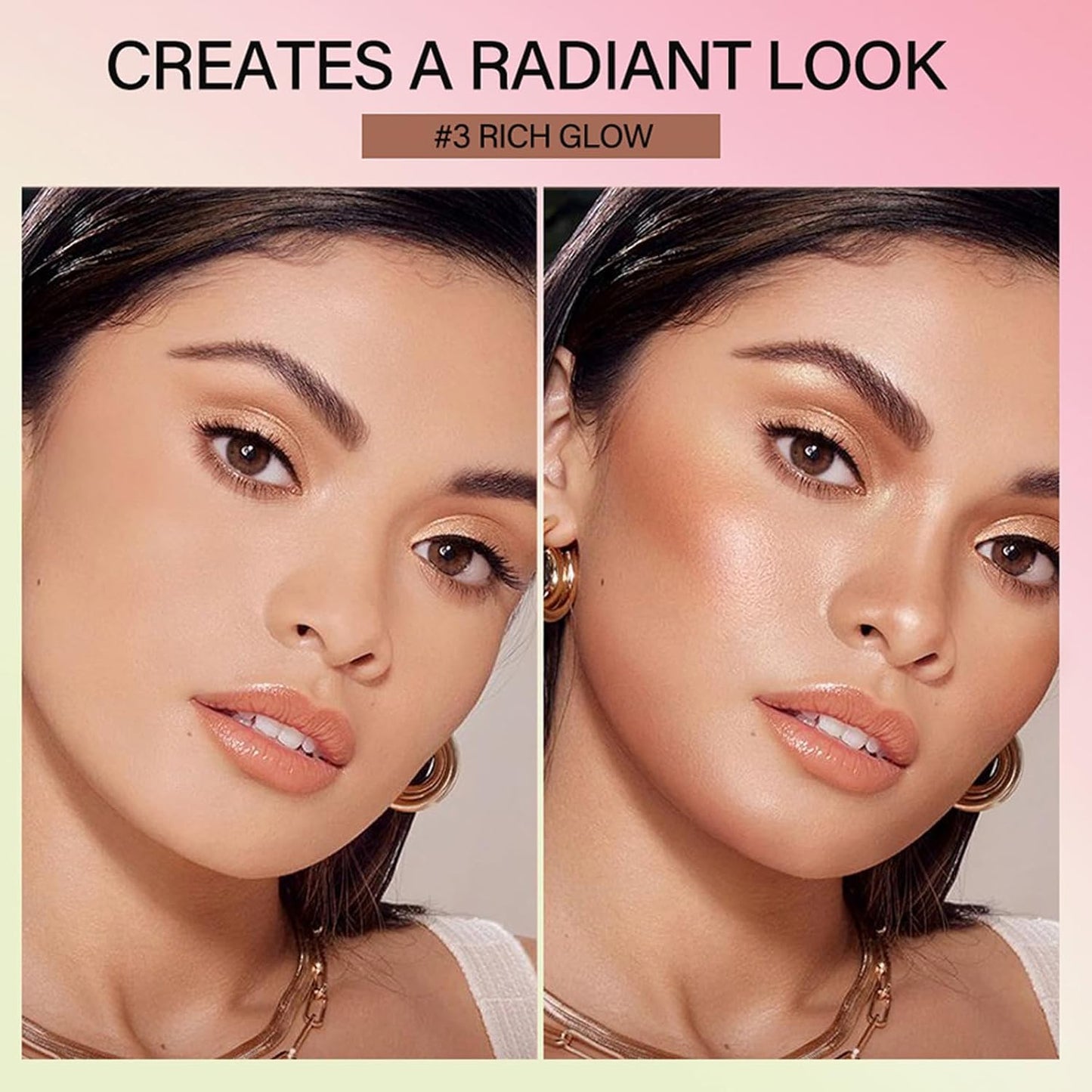 On-The-Go Bronzer Stick,Multi-Use Cream Contour Stick,Natural Long Lasting Face Bronzer,Smooth Highlighter Contour Stick,Bronze Contour Makeup Facial Shaping,03 Rich Glow