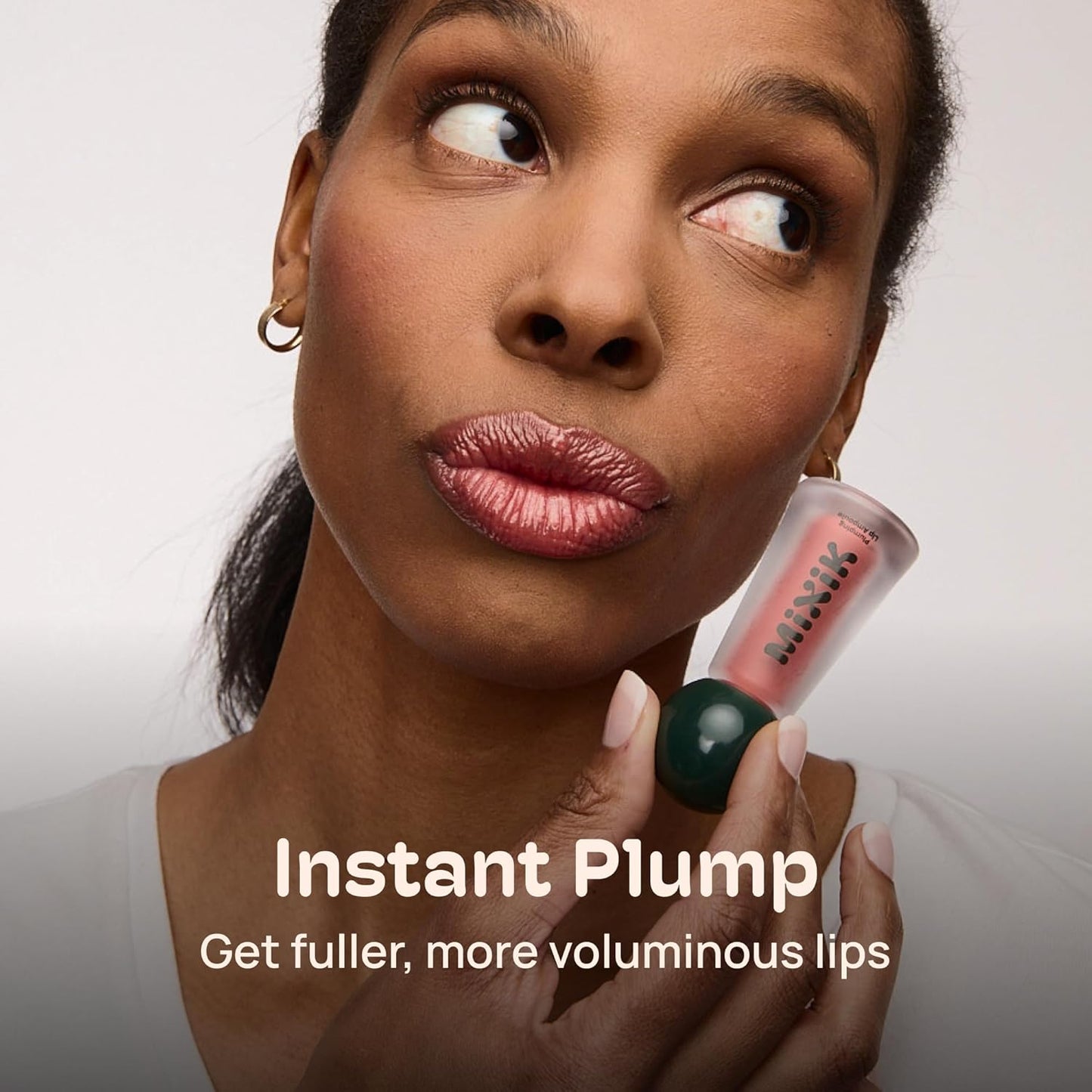 MIXIK Plumping Lip Ampoule, Hydrating Lip Gloss Plumping Ampoule made with Shea Butter & Argan Kernel Oil leaving Lips Plump, Smooth and Glossy, promotes Vibrant High-Gloss Plump Lips (Apricot Plump)