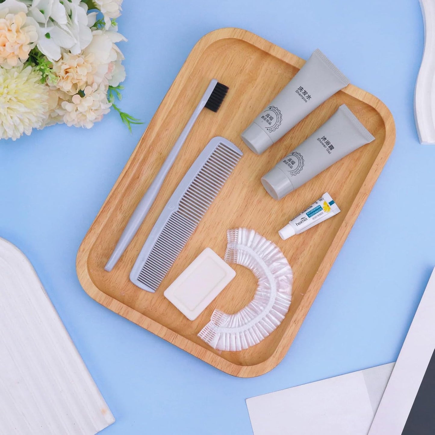 Hygiene Kit, Hygiene Kit Bulk, Travel Hygiene Kit With Toothbrush, Toothpaste, Comb, Shampoo, Shower Gel, Shower Cap And Soap, Individually Packed, Suitable For Hotel, Home, Travel (25 sets)