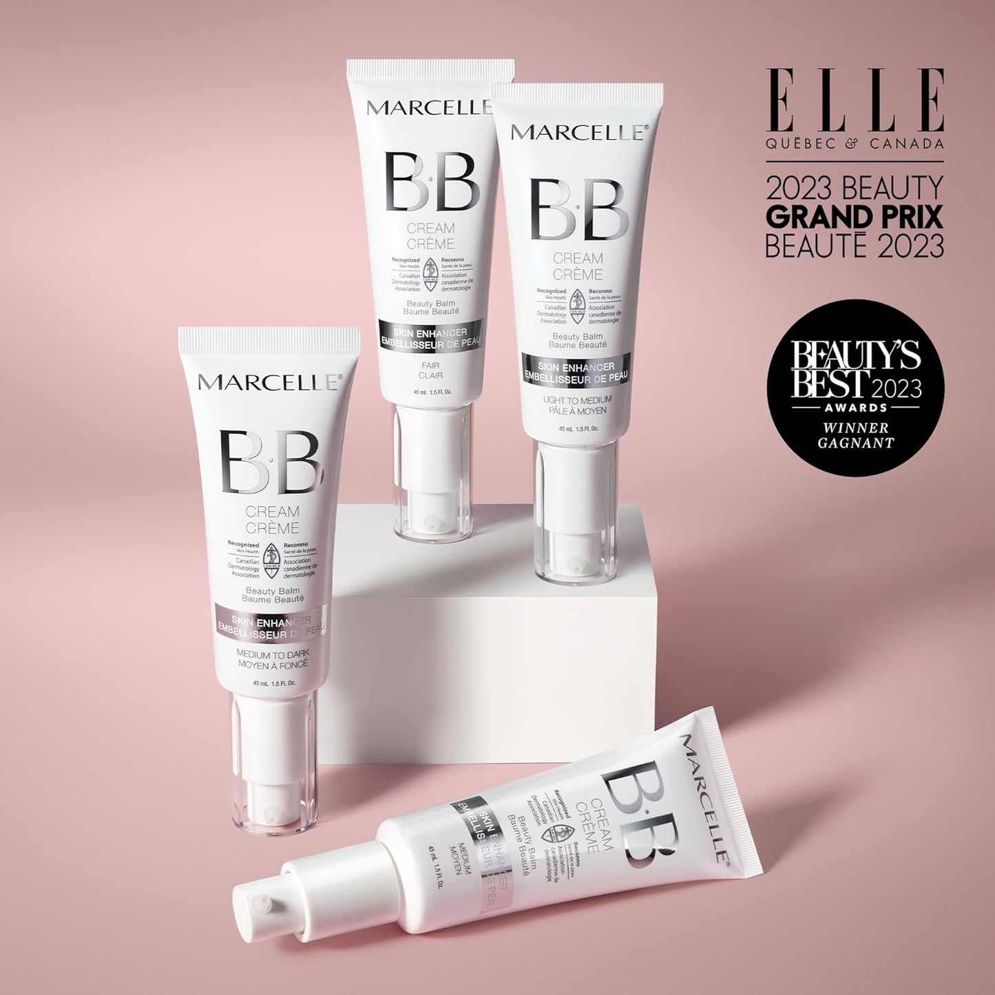 Marcelle BB Cream Beauty Balm, Light to Medium, Tinted Moisturizer, Skin Enhancer, Lightweight, Hydrating, Hypoallergenic, Non-Comedogenic, Fragrance-Free, Paraben-Free, Oil-Free, Cruelty-Free, 45 mL