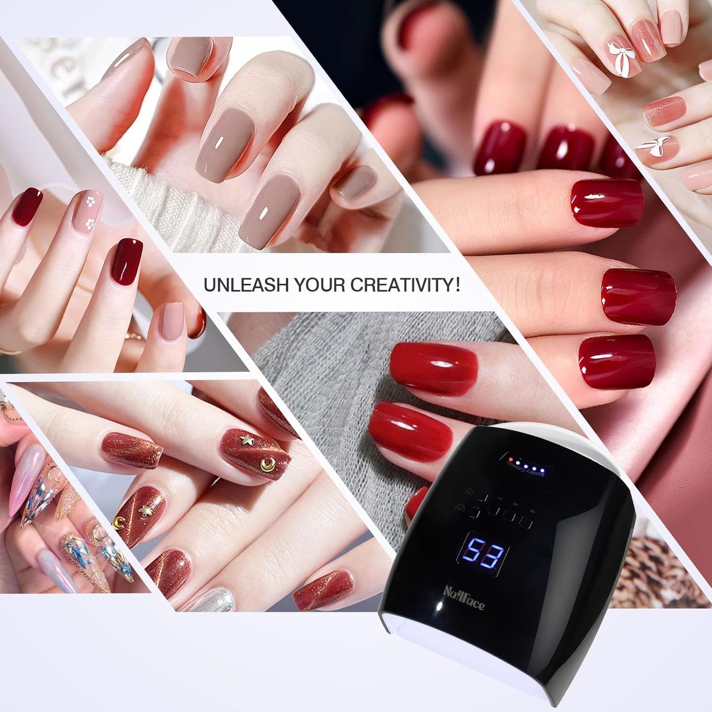 Cordless UV LED Nail Lamp, 66W Rechargeable Gel Nail lamp, Cordless UV Light for Gel Nails with Auto Sensor & 5 Timer for Home & Salon (Black)