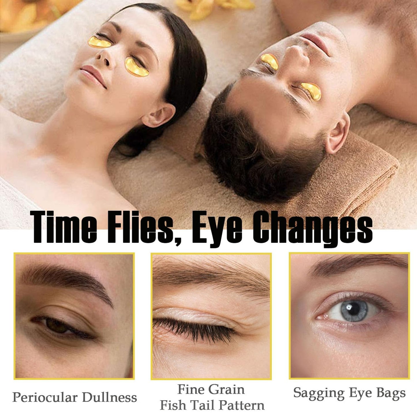 30 Pieces Lip Masks & Under Eye Masks,24K Gold Gel Crystal Collagen Eye Patches,Moisturizing Girl Lip Masks Skincare,Reducing Fine Lines & Dark Circle for Puffy Eyes,Birthday Gifts for Women