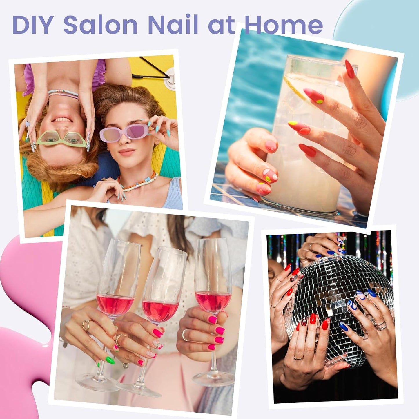 Extra Short Almond Nail Tips: 240Pcs Small Almond Shape Soft Gel Fake Nail Tips for Nail Extension, 12 Sizes Full Cover Clear Press on Nails for Girls for Home DIY Salon