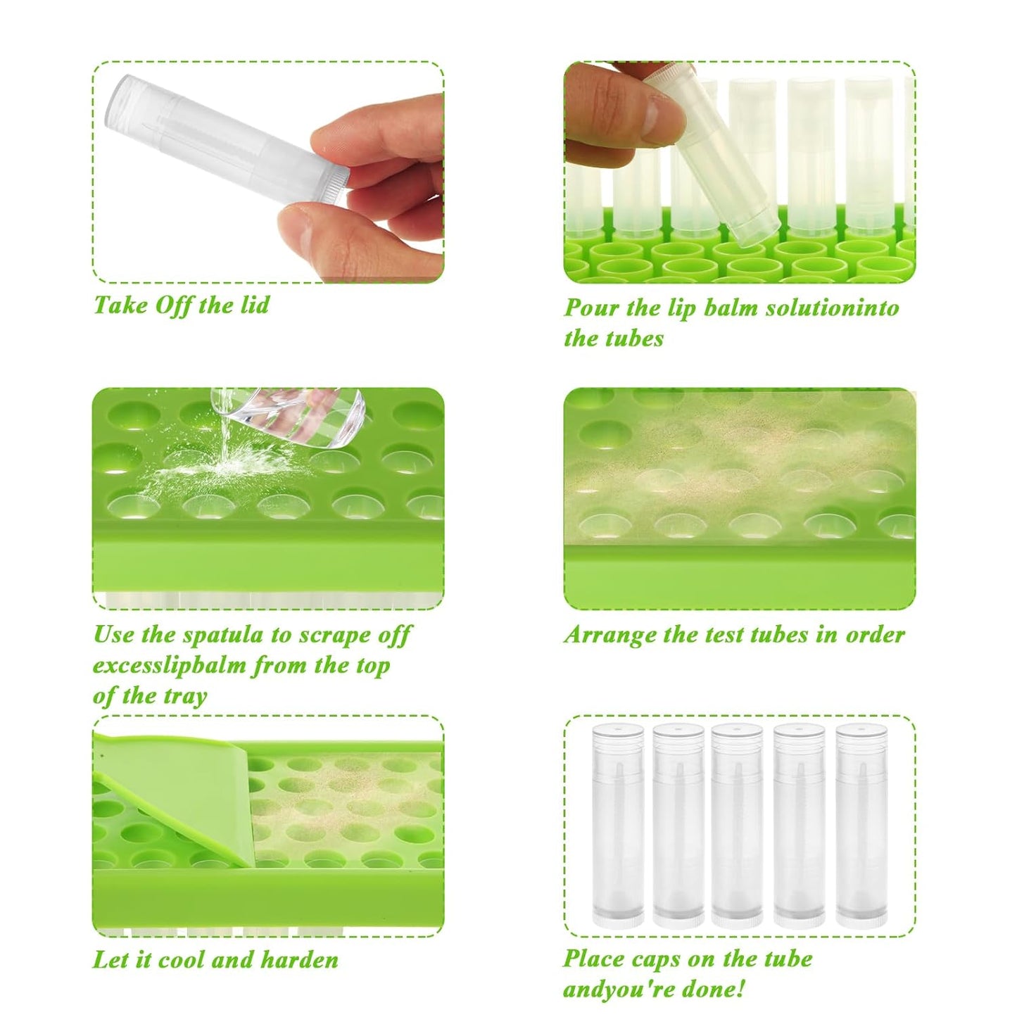 200Pcs Lip Balm Containers, 5.5ml (3/16 Oz) Plastic Clip Balm Tubes, Empty Chapstick Tubes with Filling Tray and Spatula for DIY Homemade Chapsticks Lipsticks and Homemade Solid Perfume