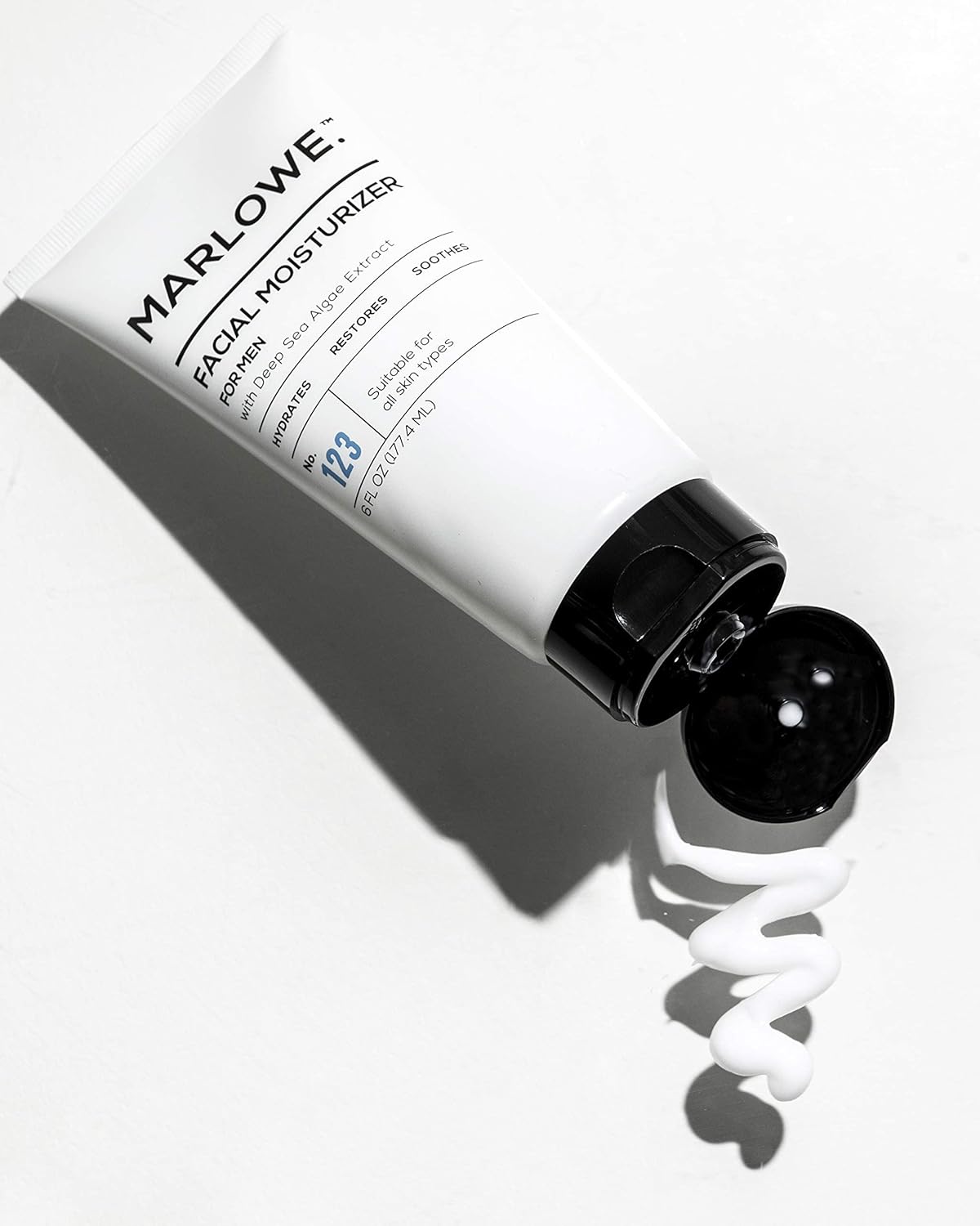 MARLOWE. No. 123 Men's Facial Moisturizer 6 oz, Lightweight Daily Face Lotion for Men, Includes Natural Extracts to Hydrate, Soothe & Restore, Light Aloe Citron Scent