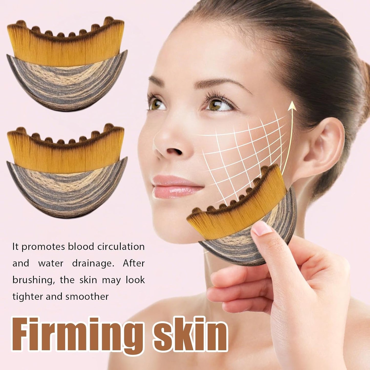 2pcs 2025 Upgrade Lymphatic Drainage Brush, Dual-Action Face & Body Massager for Jawline Sculpting & Puffiness Reduction, Ergonomic Design, Portable for Travel, Enhances Skincare Absorption