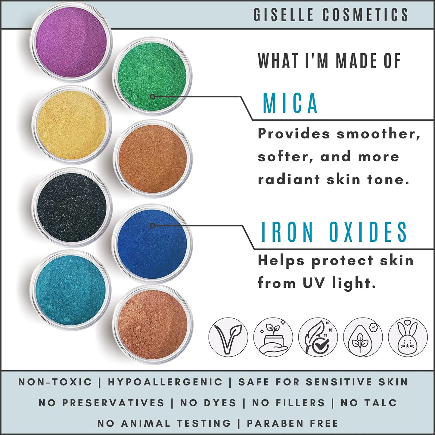 Loose Mineral Eyeshadow and Contouring Palette - Caribbean 8 Shade Set