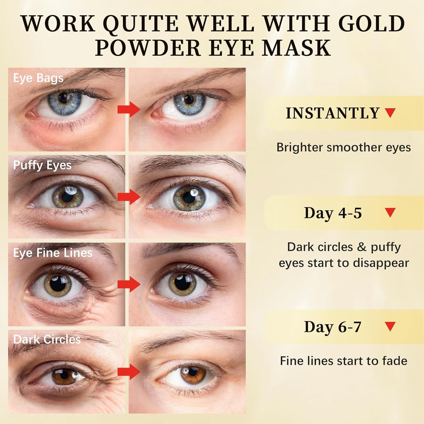Under Eye patches (64 pcs)-24K Gold Eye Mask with Hyaluronic Acid, Cooling Eye Care for Puffy Eyes & Dark Circles Treatments,Reduce Under Eye Bags and Smooth Wrinkles