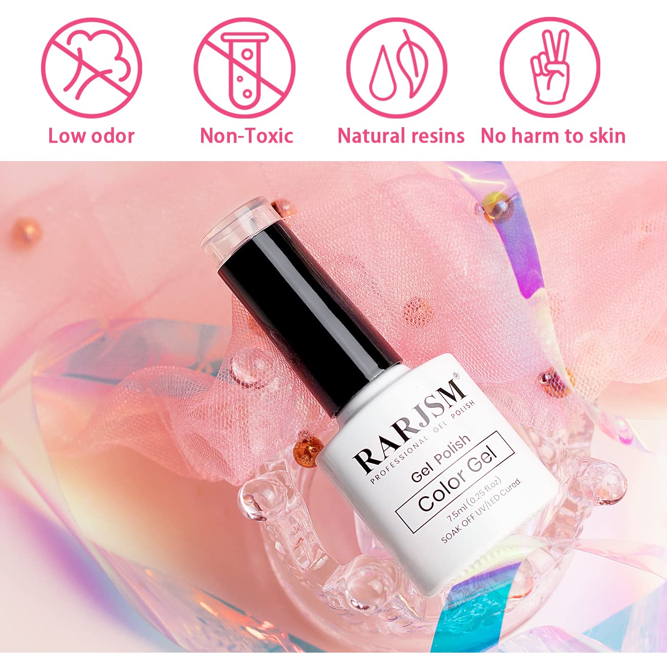 RARJSM Cat Eye Gel Nail Polish, Magnetic Gelpolish Red Galaxy Chameleon Effect Holographic Glitter Gel Soak Off U V L E D DIY Manicure Art for Salon Designs and Home DIY 7.5ML/0.26fl oz