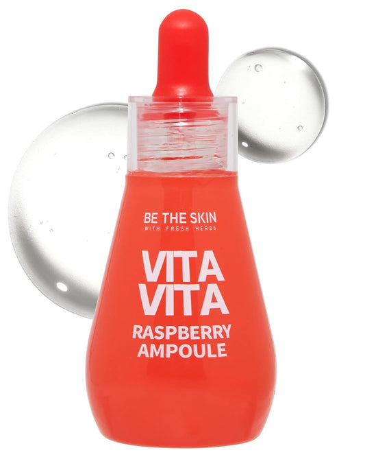 Vitavita Raspberry Ampoule - Radiance Boosting Face Serum for Even Skin Tone and Enhanced Elasticity with Niacinamide, Vitamin C, 11 Peptides, 1.01 fl.oz.