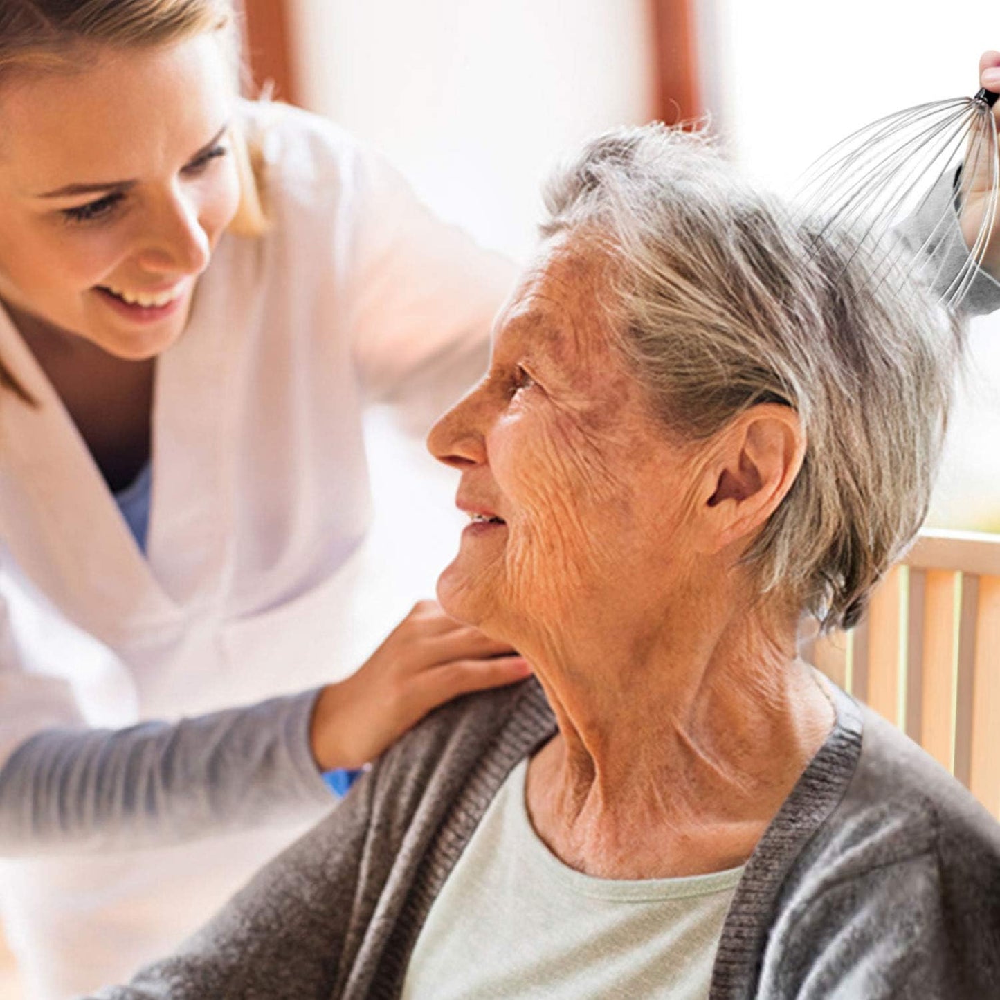 NICEMOVIC White Elephant Gifts for Adults 2 Pack Head Massager Scalp Stocking Stuffers for Men Women Scalp Massager Hair Growth 20 Fingers Head Scratcher Funny Stress Relief Head Spa Gifts for Mom Dad