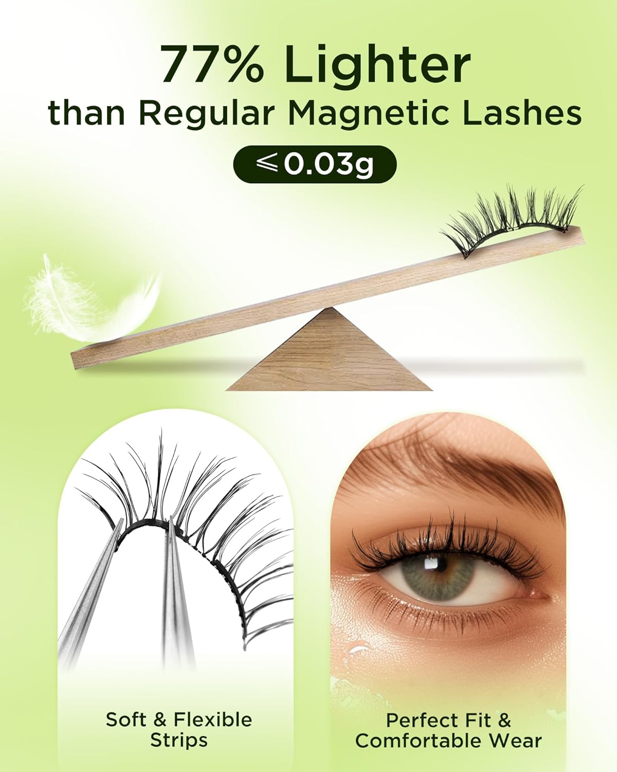 BEYELIAN Magnetic Eyelashes with Applicator Kit, Reusable Natural Look False Lashes, No Glue Needed Soft Magnetic Lashes for Eye MAC-14 (Lightweight & Comfortable)