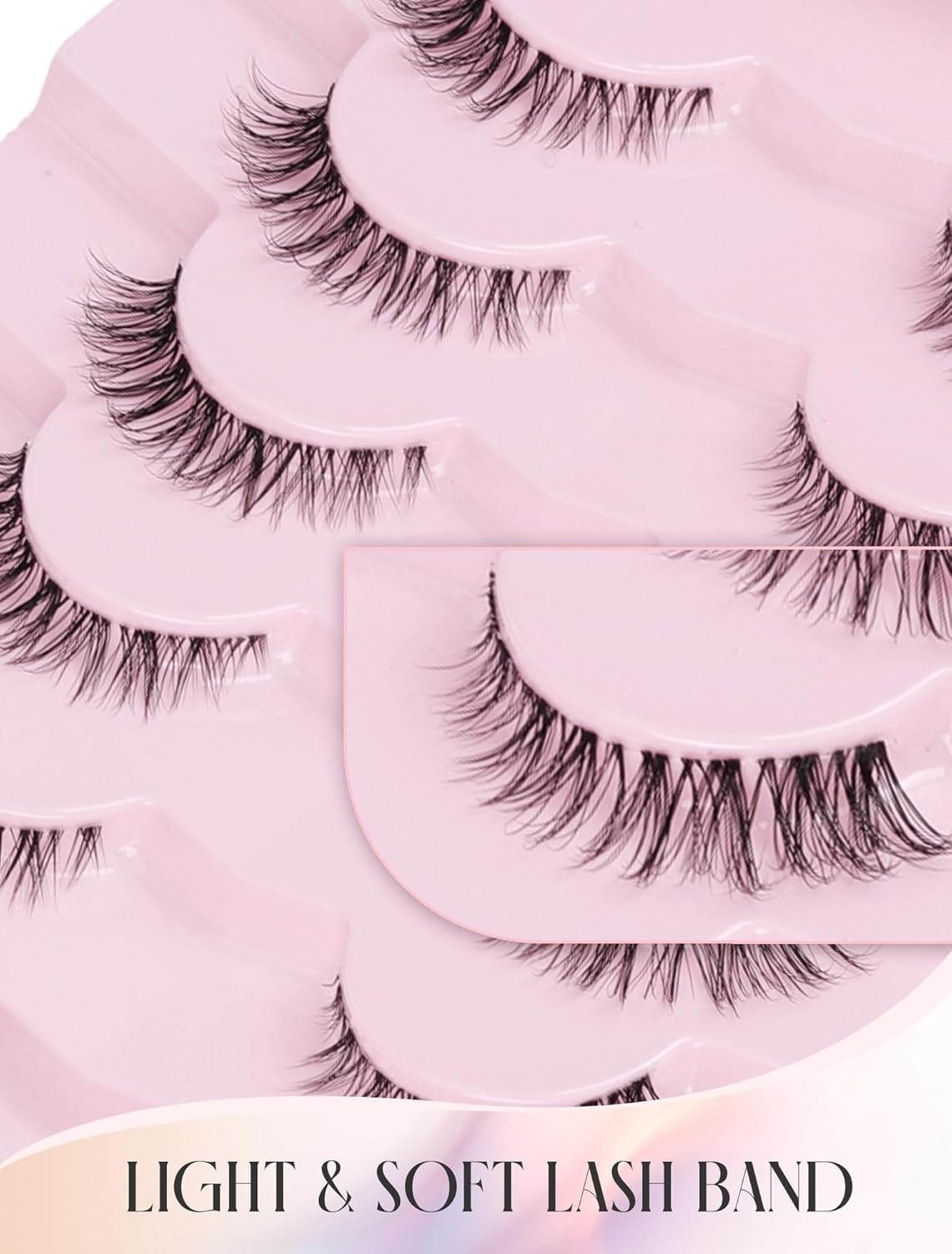 Wispy Lashes Natural Look Fake Eyelashes Natural Lashes False Eyelashes Wispy Fake Lashes Natural Eyelashes Clear Band Lashes UP20