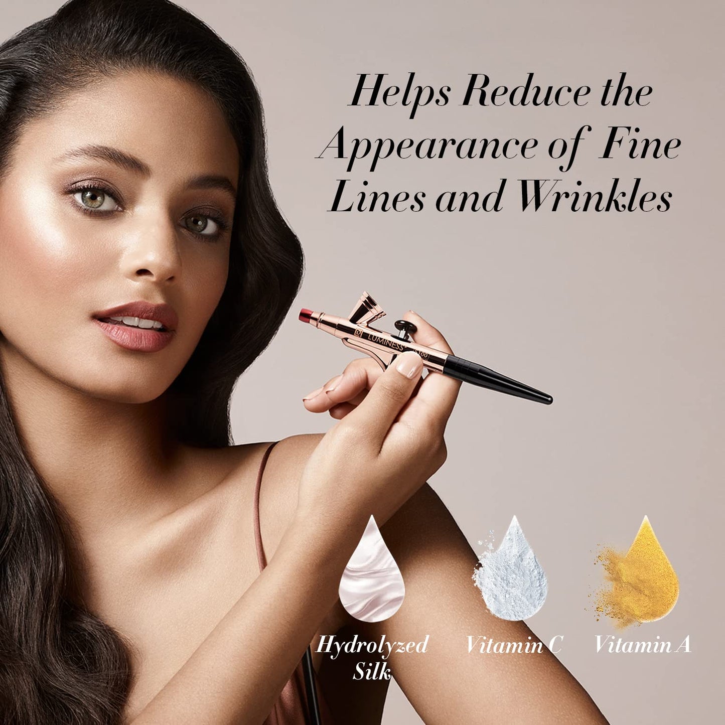 Luminess Air Silk 4-In-1 Airbrush Foundation- Foundation, Shade 130 (.5 Fl Oz) - Sheer to Medium Coverage - Anti-Aging Formula Hydrates and Moisturizes - Professional Makeup Kit for Cordless Air Brush