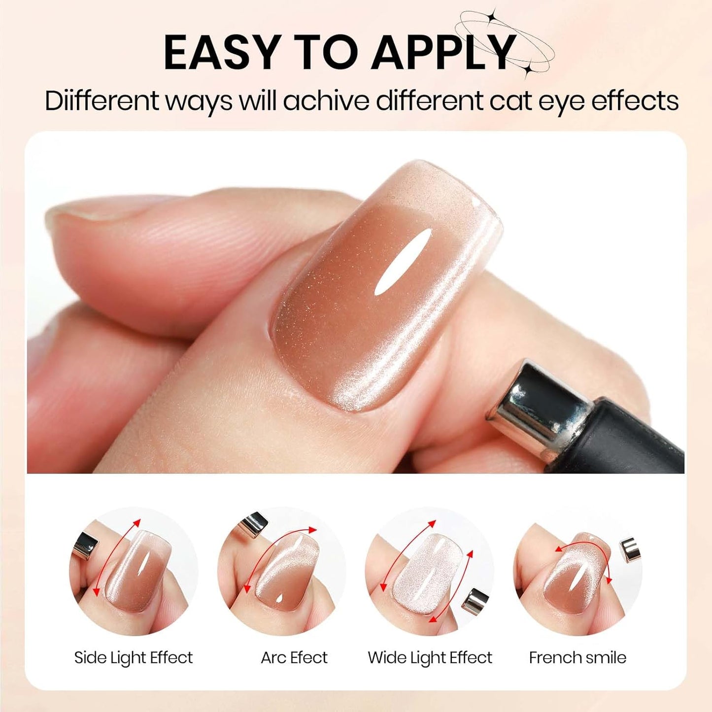 10ml Cat Eye Gel Nail Polish with Magnetic Nail Polish Gel for Home Manicure Nails DIY