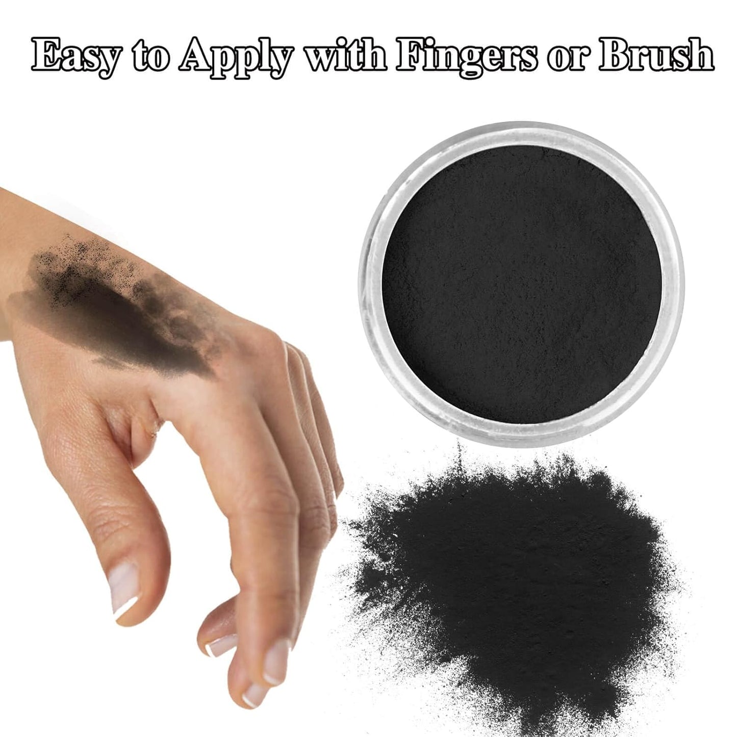 MEICOLY Black Special Effects Powder,Ultrafine Loose Dirt Powder for Stage,Video and Movie Performances,Professional Special Effect Makeup Powder for Halloween,Charred Ash,0.88Oz