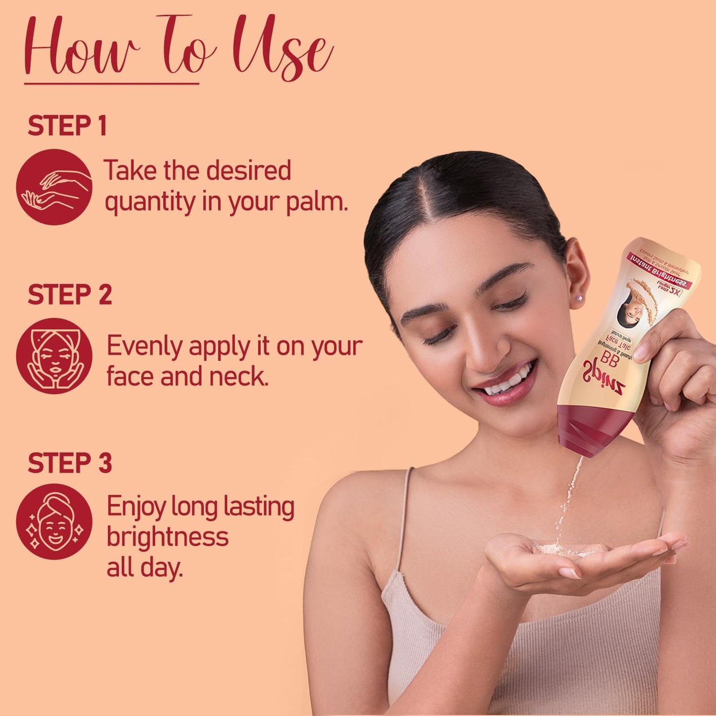 Spinz BB Talc, instant glow cover spots & blemishes 100g