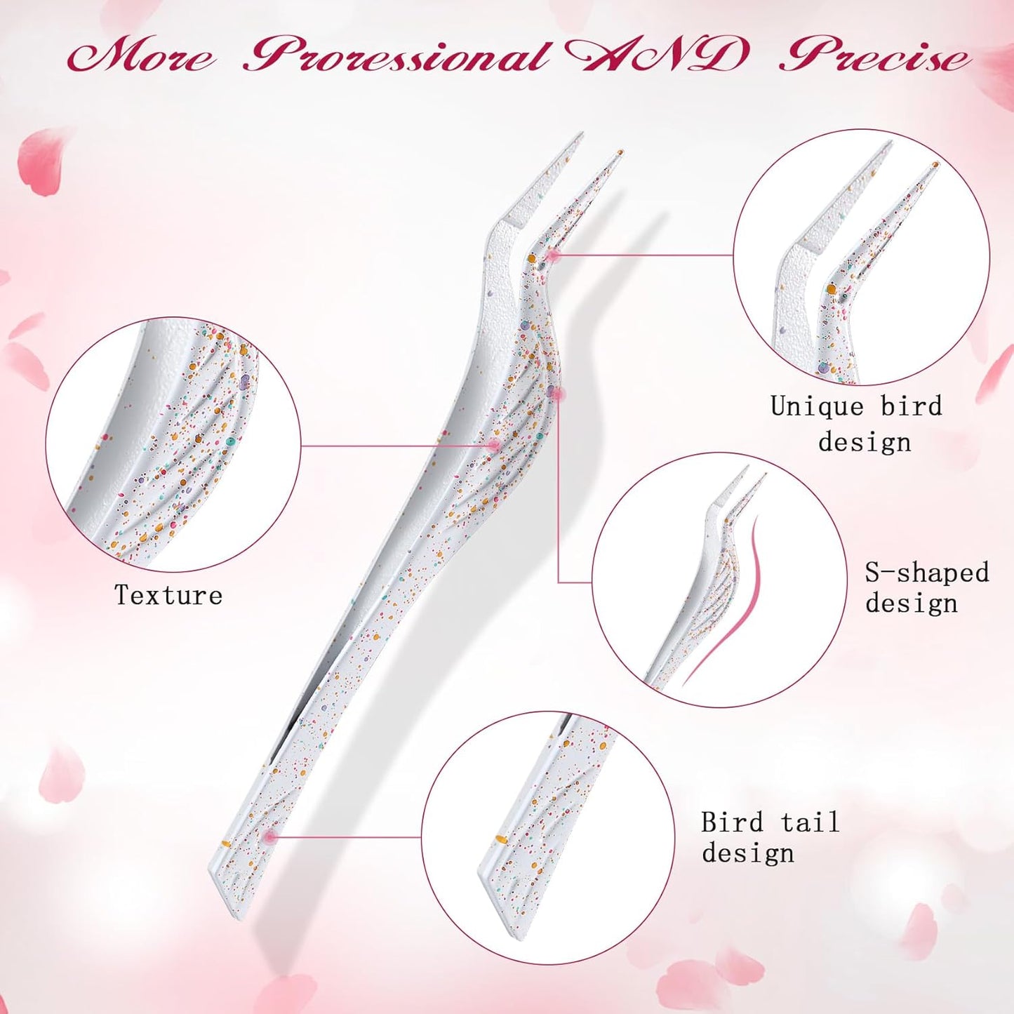 Eyelash Applicator Tool 3-pcs Lash Applicator Tool Set with Eyelash Extension Tweezers, Brush – Professional Eye Lash Applicator Tools for DIY Eyelash Extensions, Cluster Lashes