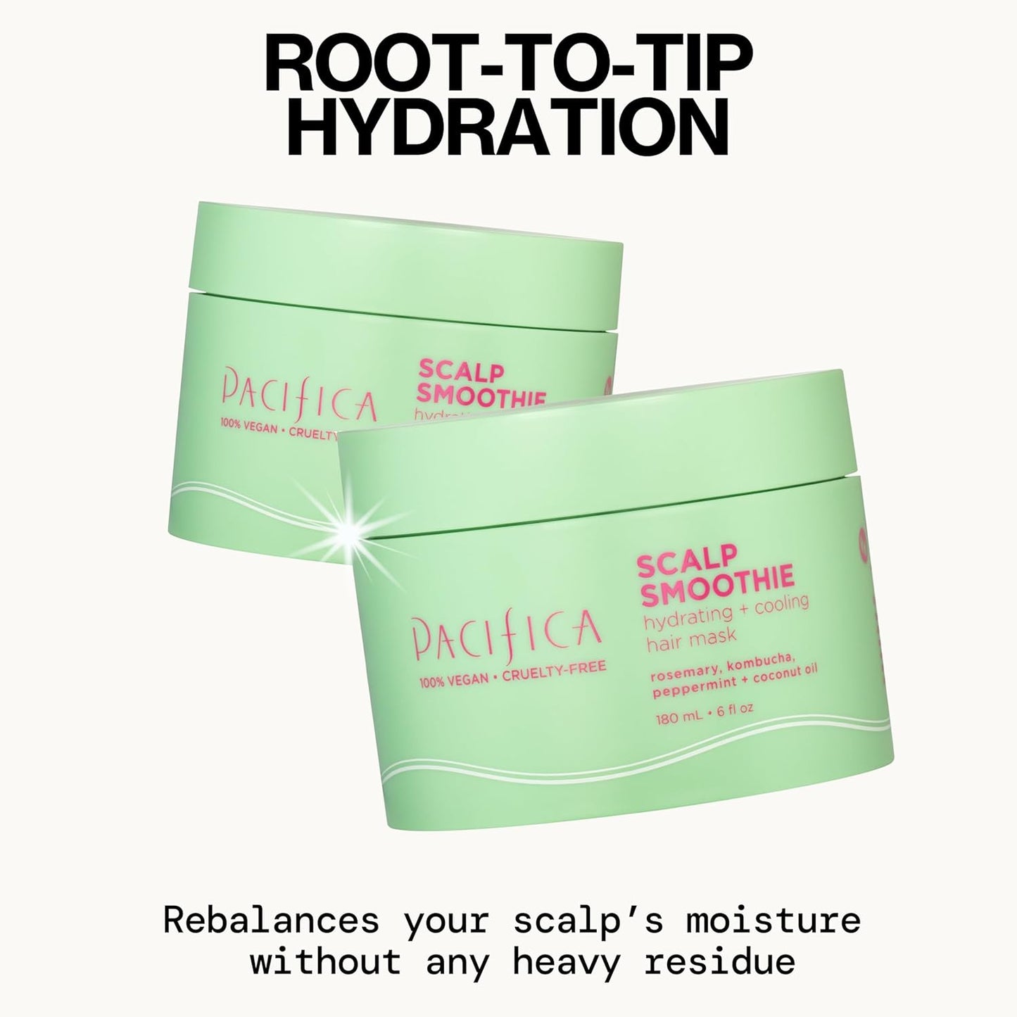 Pacifica Scalp Smoothie Hydrating Scalp Treatment & Leave-On Hair Mask, Cooling Relief for Dry, Flaky, Itchy Scalp & Thinning Hair, Vegan & Cruelty-Free, 6 fl oz