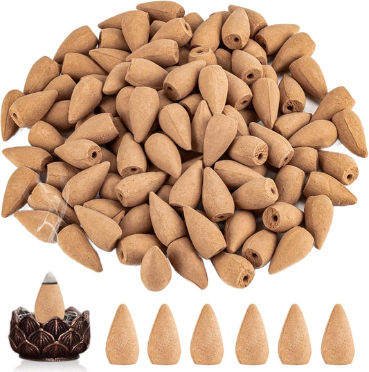 Sukh Backflow Incense Cones for Waterfall - 108 PCS Waterfall Scented Cone Bulk Aromatic Smoke Fountain for Aromcatherapy Yoga Relaxation Home Decor(Sandalwood Scents)