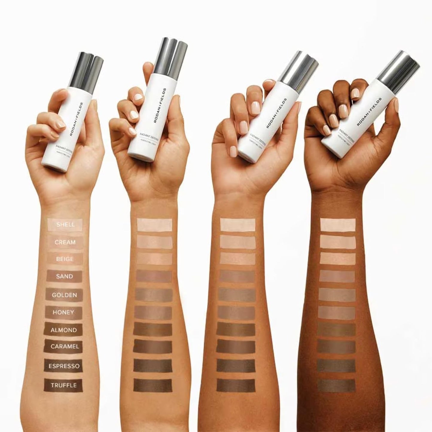 RODAN + FIELDS Radiant Defense Perfecting Liquid SPF 30 - Sand, 50 mL, 4-in-1 Makeup & Skin Care Beauty Solution, Face Sunscreen, Moisturizer, Light Foundation