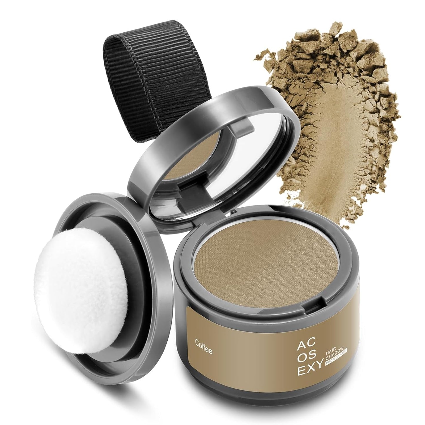 Root Touch Up Powder - Instant Gray Hair Coverage for Hairline, Eyebrows, Beard Line and Bald Spots (Coffee)