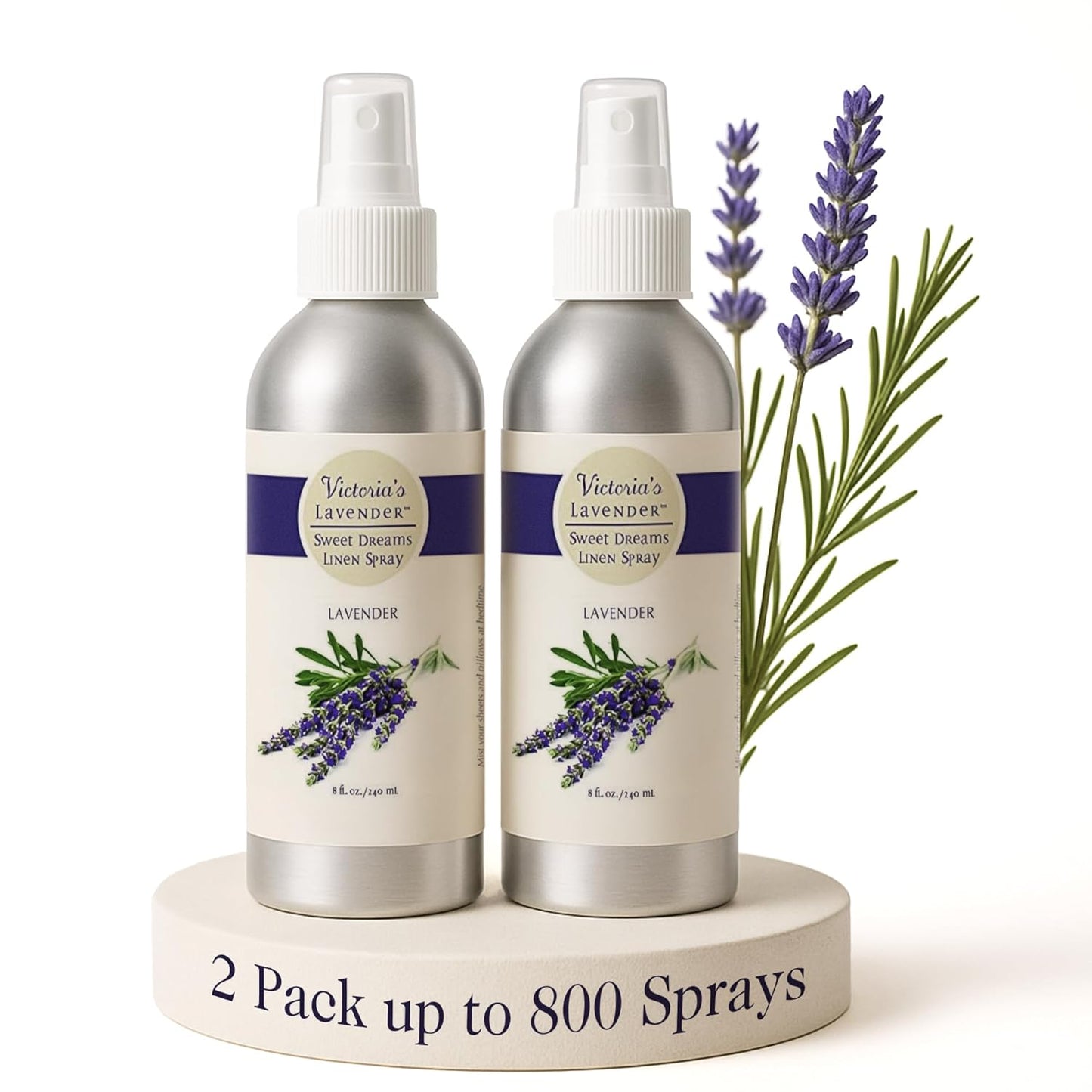 Victoria's Lavender Pillow and Linen Spray — Lavender Essential Oil - Lavender Spray, Mist Handmade in Oregon, Made in USA, Pack of 2, 16 oz Total 8 fl Oz