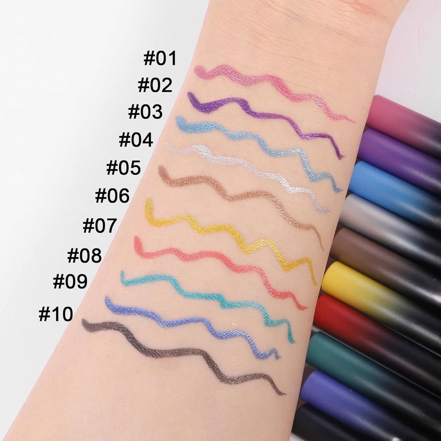 waterproof eyeliner metallic satin finish liquid eye liner pencil colorful high pigmented Blue