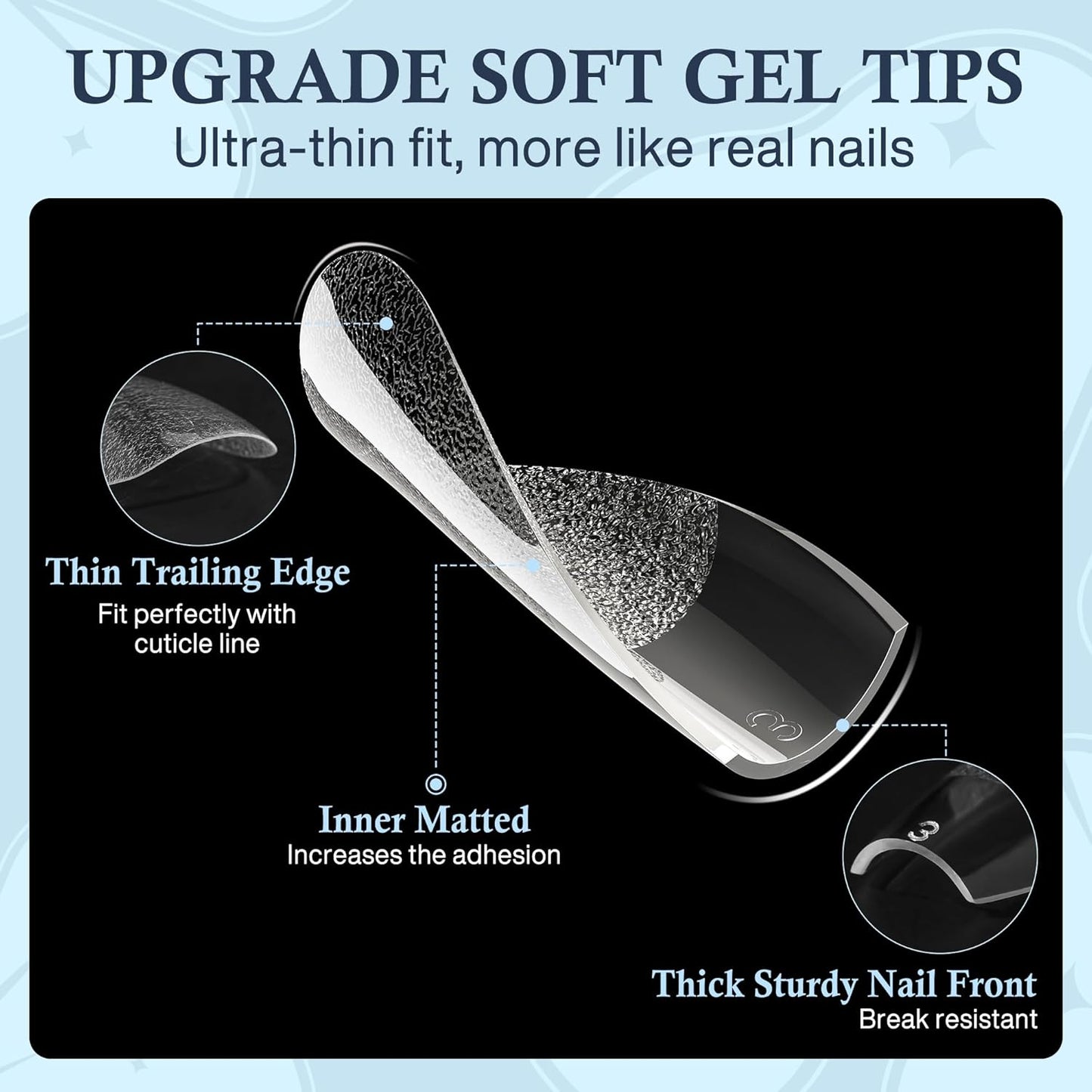 Short Coffin Fake Nails, 240pcs Soft Gel Pre-Filed Acrylic Short Ballerina Nail Tips, Half Matte Full Cover Clear Press on Flase Nail Tips for Nail Extension Home DIY 12 Sizes Gelly Tips