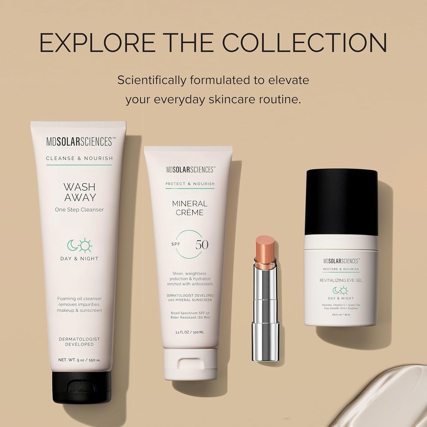 MDSolarSciences Mineral Crème Sunscreen SPF 50 | Water-Resistant, Broad Spectrum UV Protection | Zinc Oxide Formula with Antioxidants | No White Cast, Sheer Matte Finish for All Skin Types (1.7 Fl Oz)