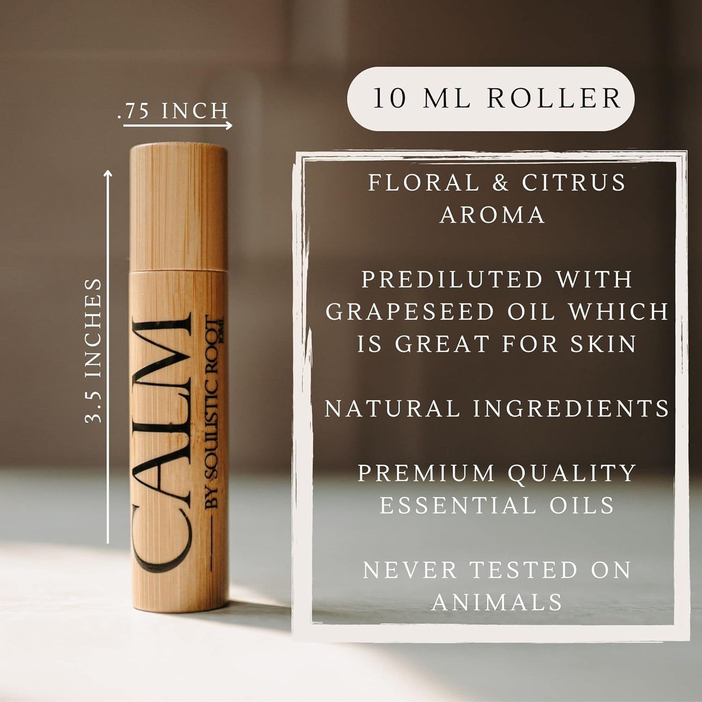 Calm Essential Oil Roller, Calm Essential Oil Roll On Blend, 10ml Glass Roller- Stress Relief, Essential Oil Blends, Aromatherapy Self Care Products for Women