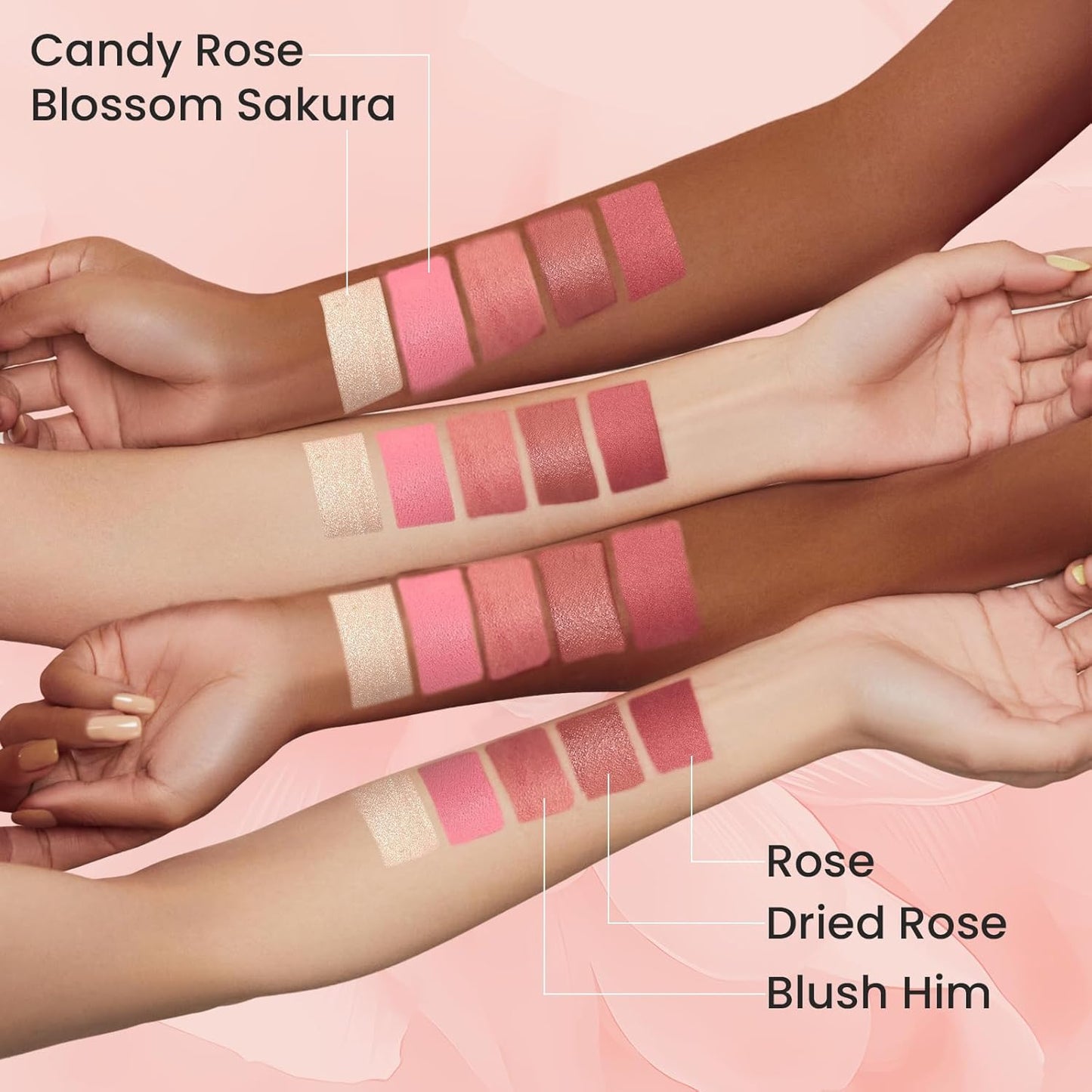 Blush Stick for Cheeks, Cream Blush with Heart-shaped, Blush Face Stick Multi-Use Lip and Cheek Tint, Waterproof Lightweight Easy to Blend Cream Blusher Makeup - Rose