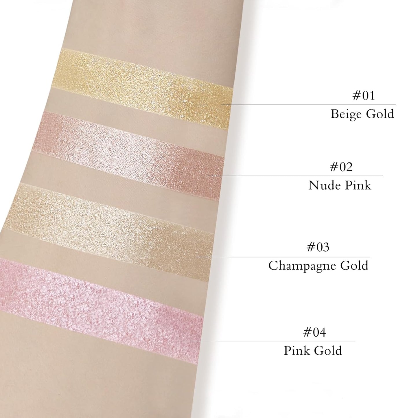 Highlighter Makeup Palette Shimmer Contour Palette Powder for Brighten Face Contour Gold Cheek Highlight Makeup,Long Lasting Highlighter Powder with Mirror for Illuminator Makeup(CHAMPAGNE GOLD)