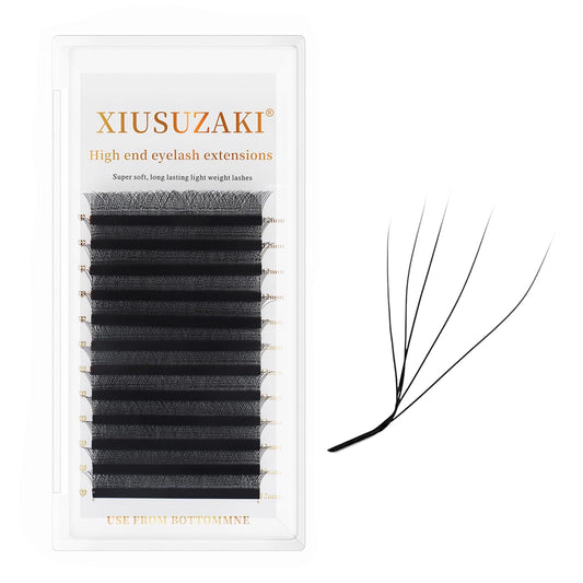 W Lash Extensions 5D Eyelash Extensions W Shape 0.07mm Thickness L Curl 15mm Premade Fans W Lashes Individual Lashes Matte Black 12 Rows False Eyelashes Volume Lashes(W-5D-0.07-L,15mm)
