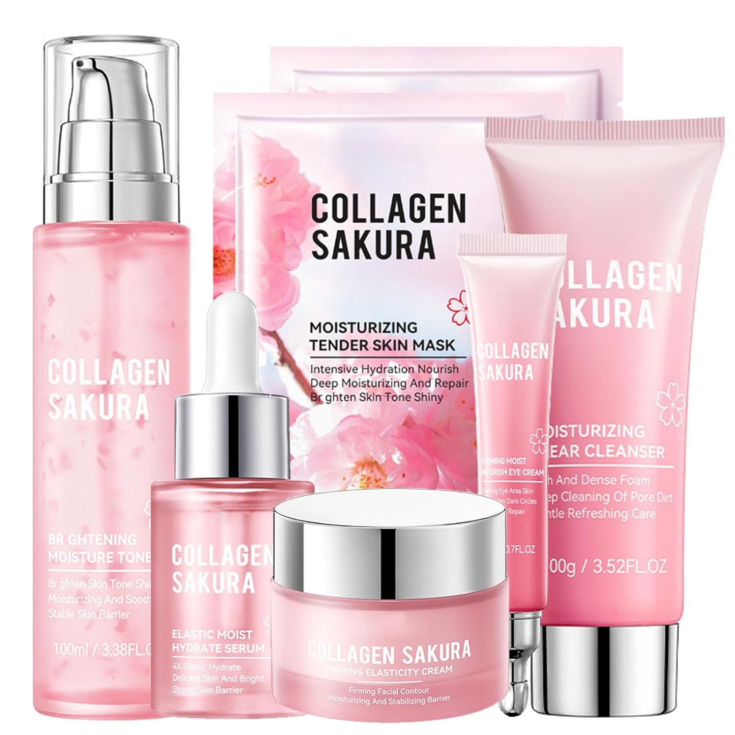 sakura skin routine kit for women - facial skin care sets & kits - skin care bundle - Moisturizing, ‌ firming skin, ‌ deep cleaning