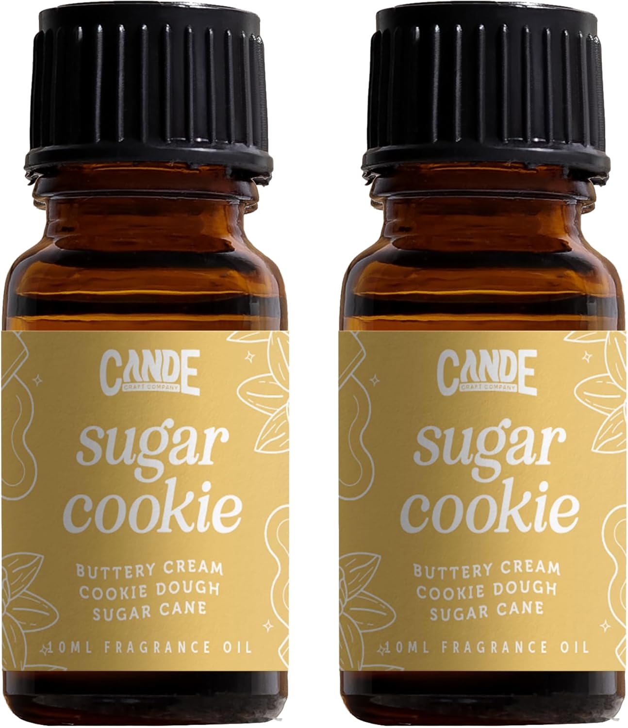CANDECraftCo Premium Fragrance Oil – Diffuser Oils Fragrances Scented for Home, Candle Soap Making Supplies, Aromatherapy Blends for House (0.34 Fl Oz) (2-Pack, Sugar Cookie)
