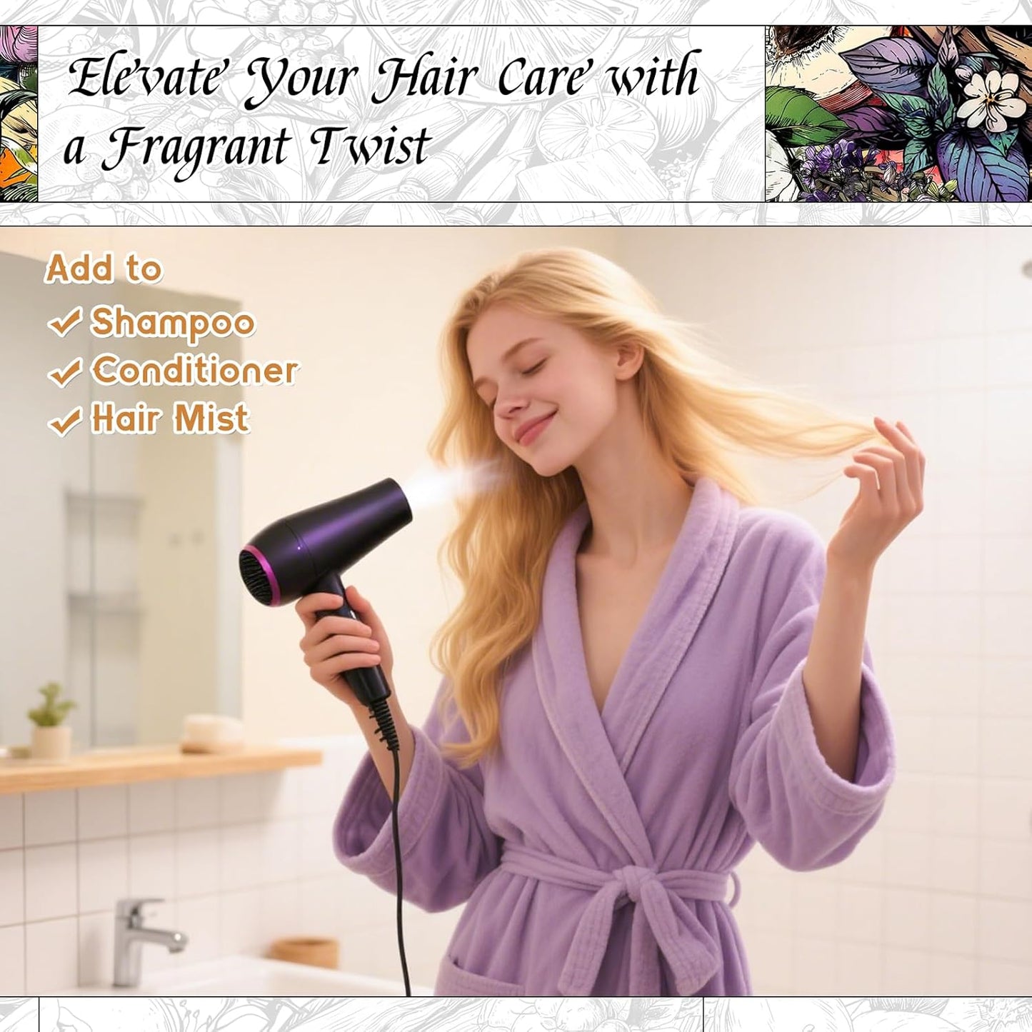 HIQILI Velvet Nocturne Fragrance Oil for Making Candle, Aroma Spray, Great for DIY Women Solid Perfume, Long-Lasting Scented Oil - 5.07 Fl Oz