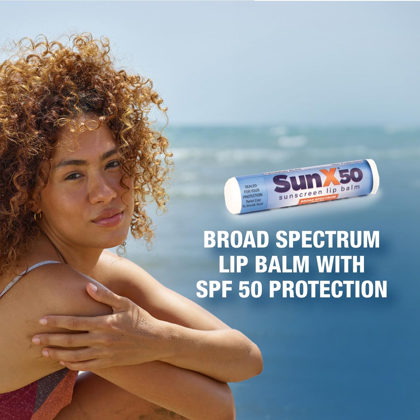 CoreTex Sun X 50 Lip Balm SPF 50 - Pack of 24 Broad Spectrum Sunscreen Lip Balms (Protects Against UVA/UVB Rays) - Water Resistant Up to 80 Minutes and Free of Parabens & Oxybenzone