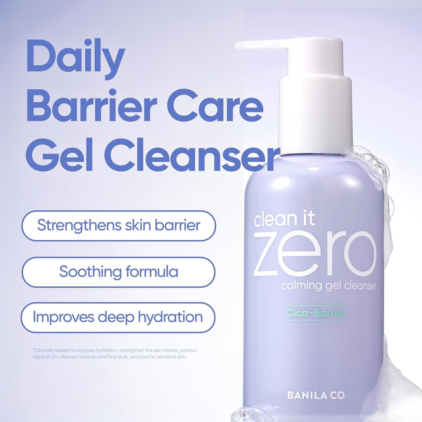BANILA CO Clean It Zero Calming Gel Cleanser | Cica & Amino Acid Complex for Gentle Hydration | Vegan & Hypoallergenic | Korean Facial Cleanser for Sensitive Skin (200ml / 6.76 fl oz)