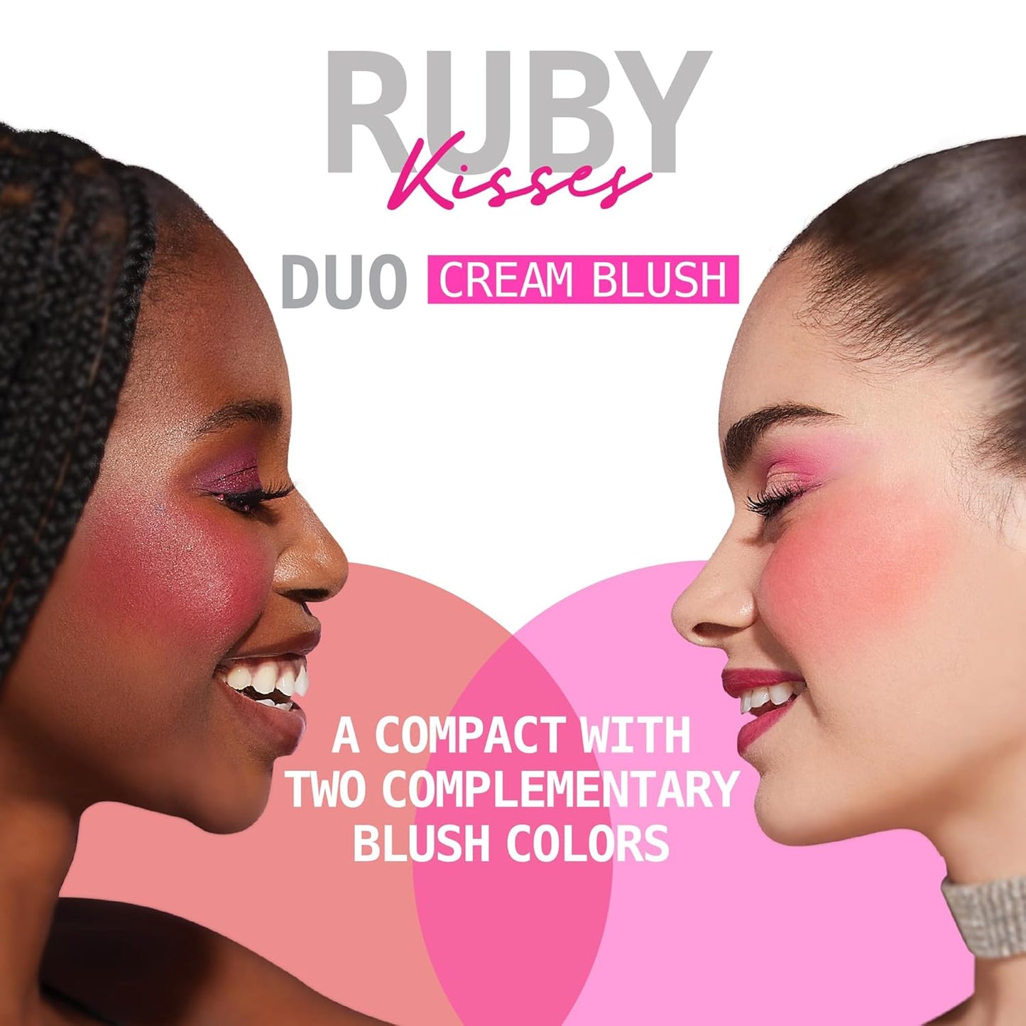 Ruby Kisses Duo Cream Blush, Smooth, Natural-Looking, Long-Lasting Face Makeup Blush for Cheeks, Lips, and Eyes, Buildable and Blendable, Infused with Green Tea, Aloe Vera Extract, and Hyaluronic Acid (Rosewood)